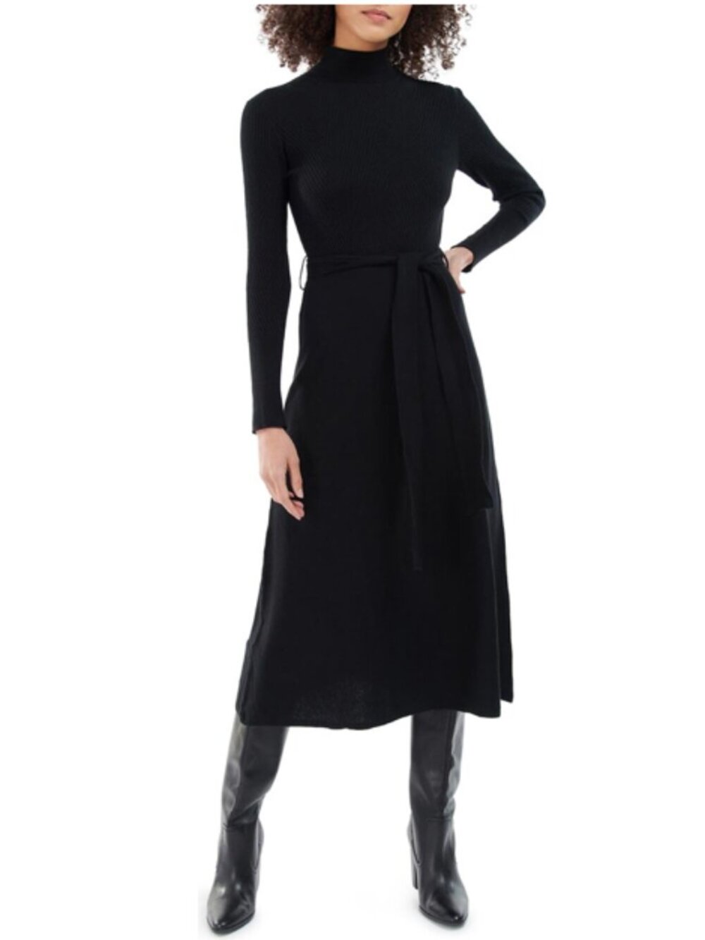 BARBOUR Thora Mixed Media Midi Sweater Dress, 4 NWT